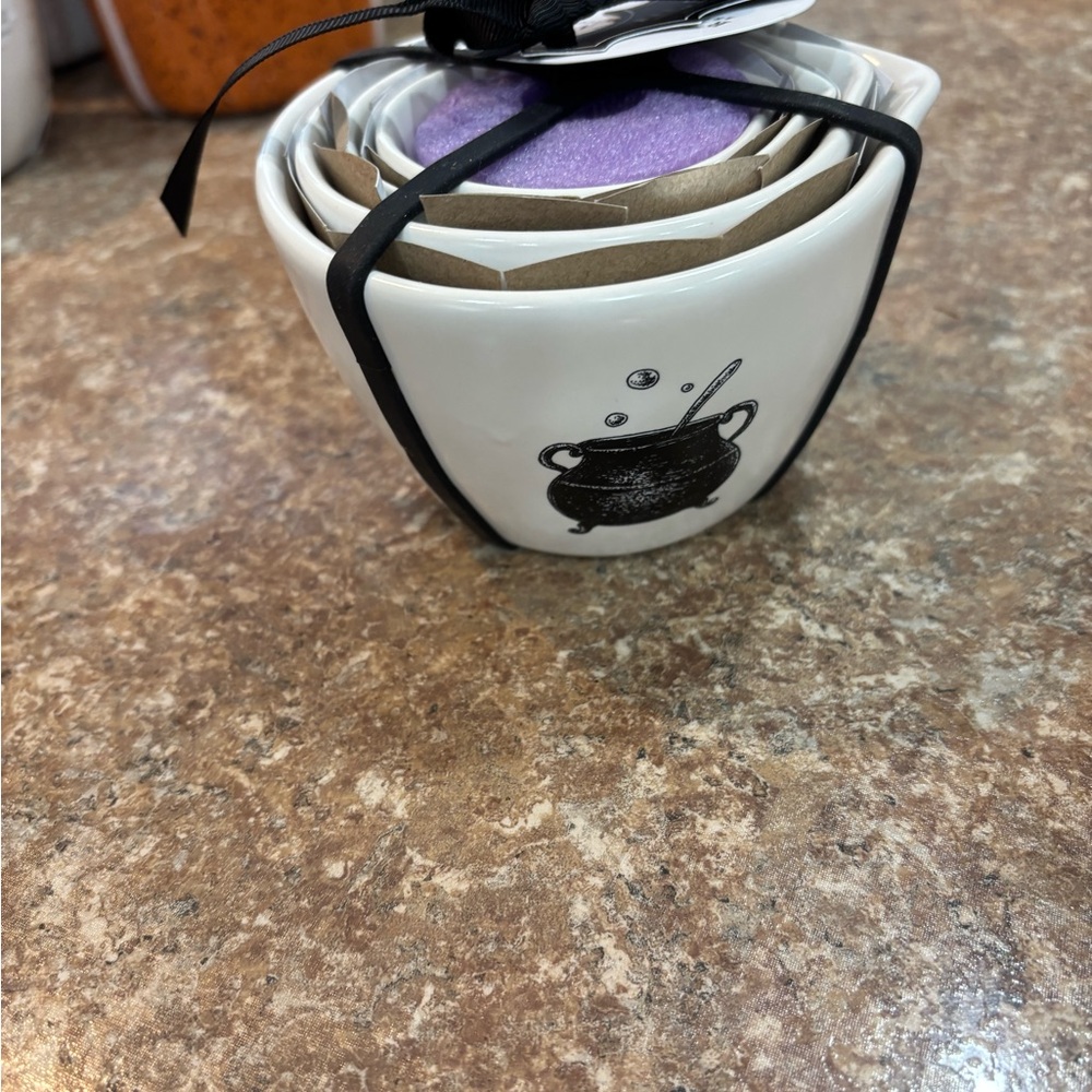 Rae Dunn Witches cauldron ghost bat and witches hat set of MCs